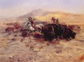 Caza del búfalo americano occidental Charles Marion Russell